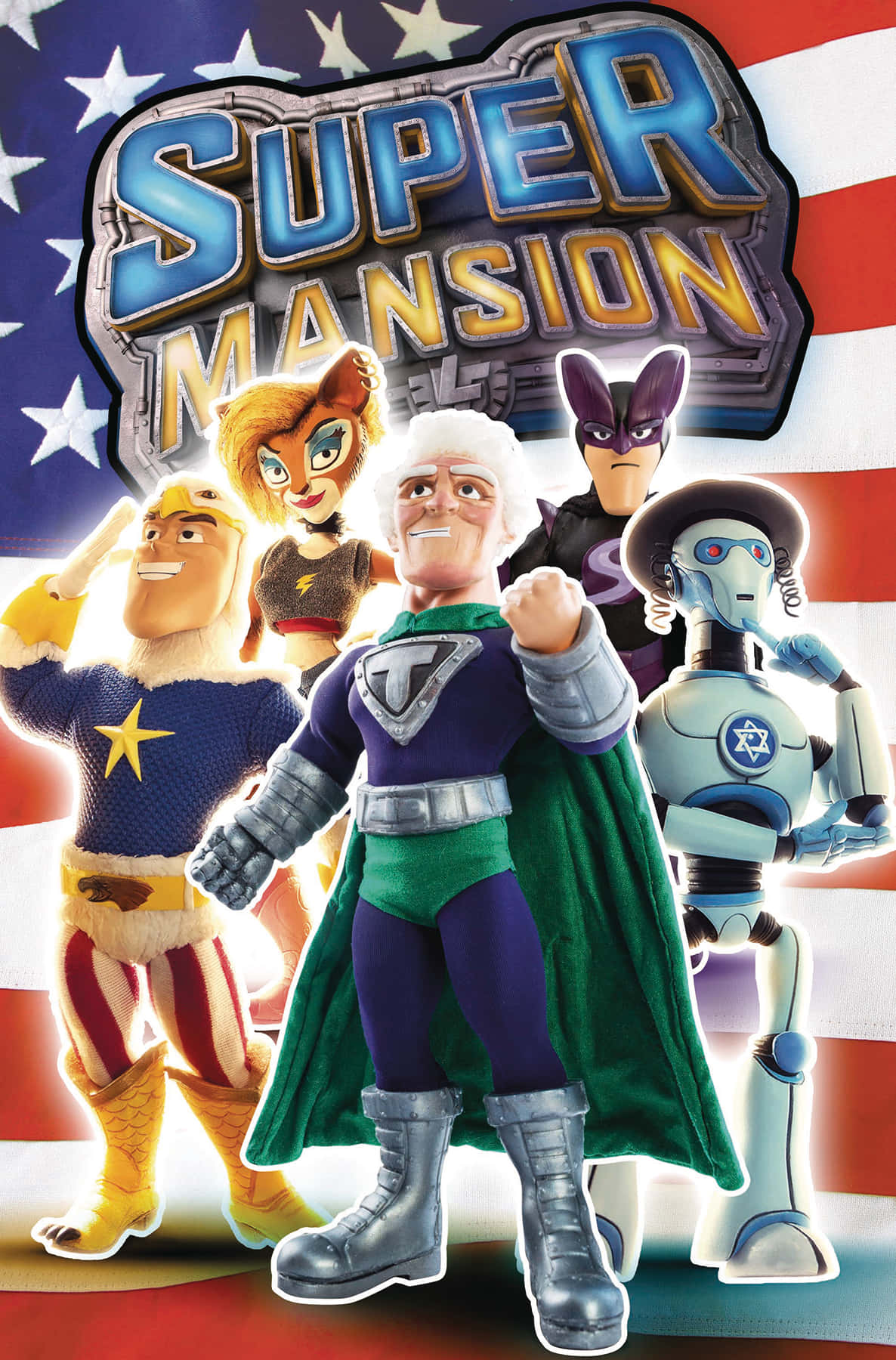 American Flag In Supermansion Poster Wallpaper
