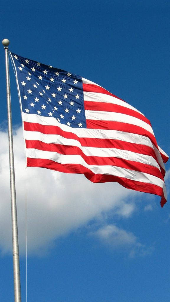 American Flag Iphone Blue Sky Wallpaper