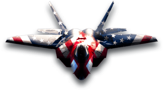 American Flag Jet Fighter Patriotic Design PNG