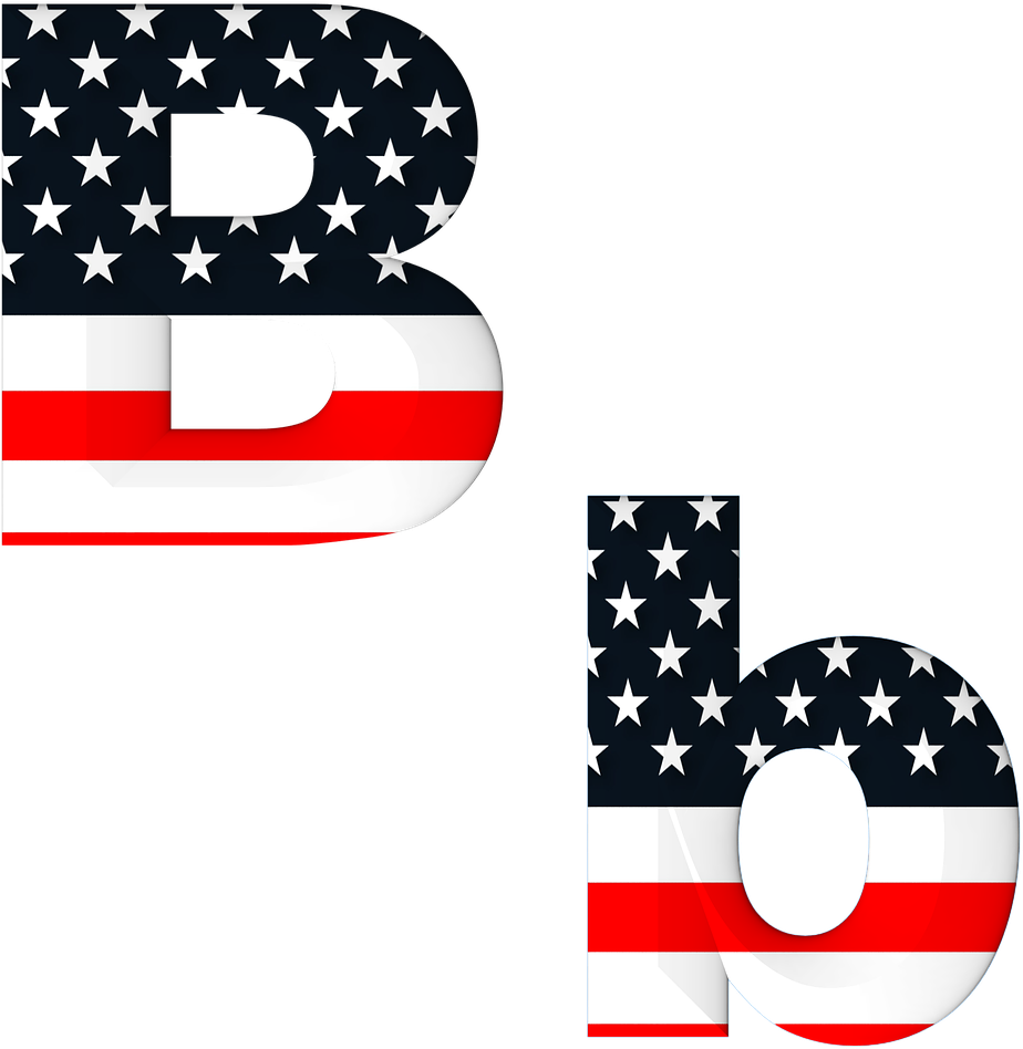 American Flag Letter B Graphic PNG