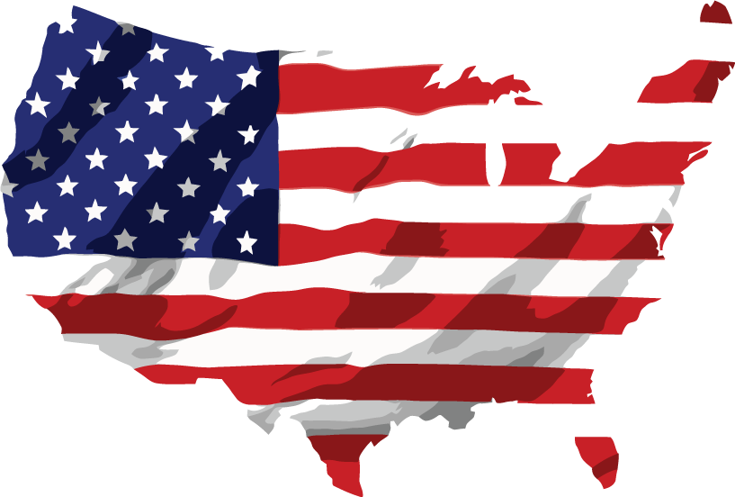 American Flag Map Distressed PNG