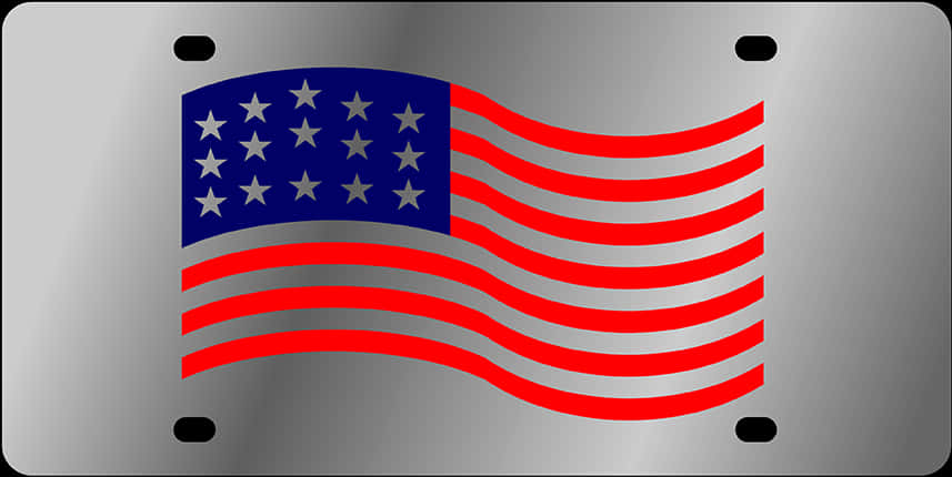 American Flag Metal Plate PNG