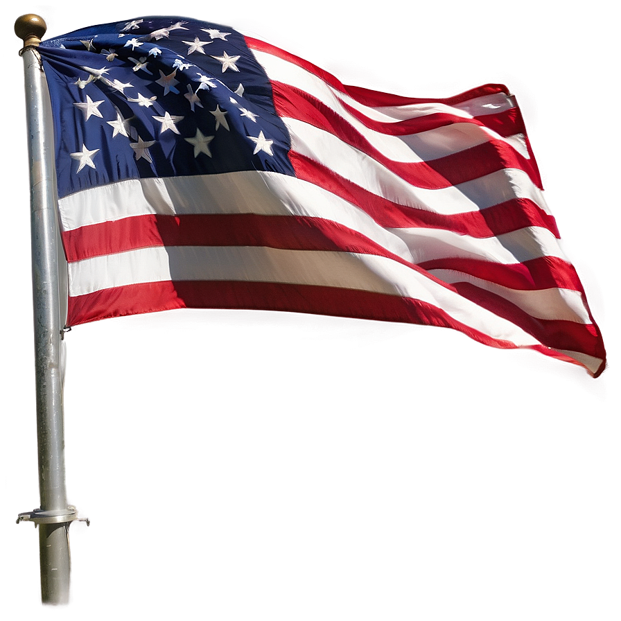 American Flag On Curved Pole Png Vxa PNG