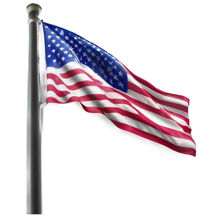 American Flag On Pole Against Sky Png 87 PNG