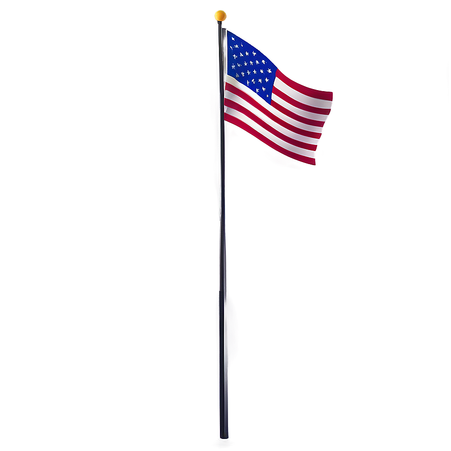 American Flag On Pole Silhouette Png 06132024 PNG