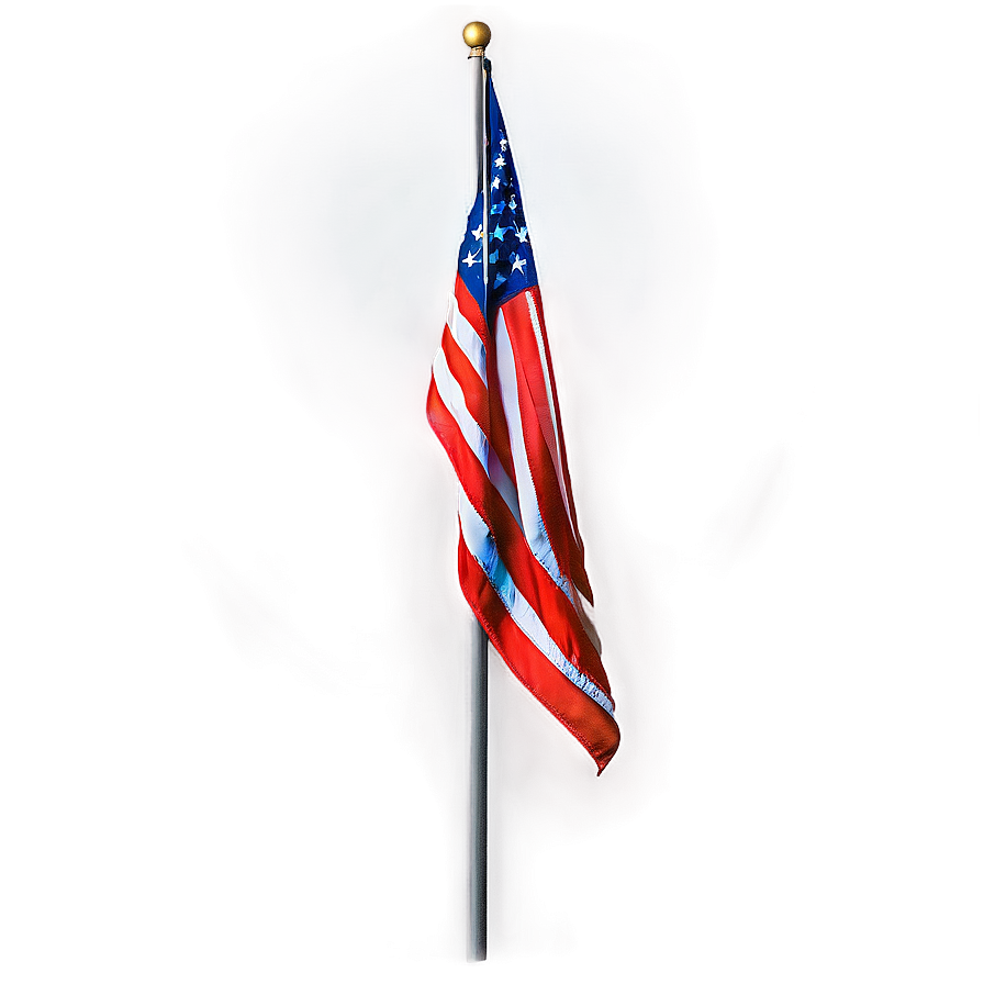 American Flag On Pole With Sunburst Background Png 06132024 PNG