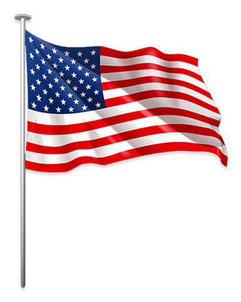American Flag On Silver Pole