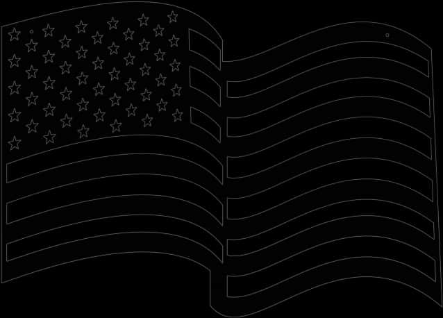 American Flag Outline PNG