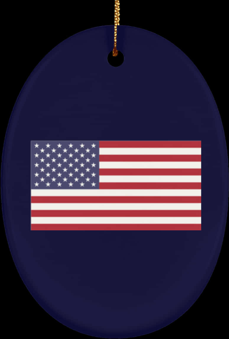 American Flag Oval Pendant PNG