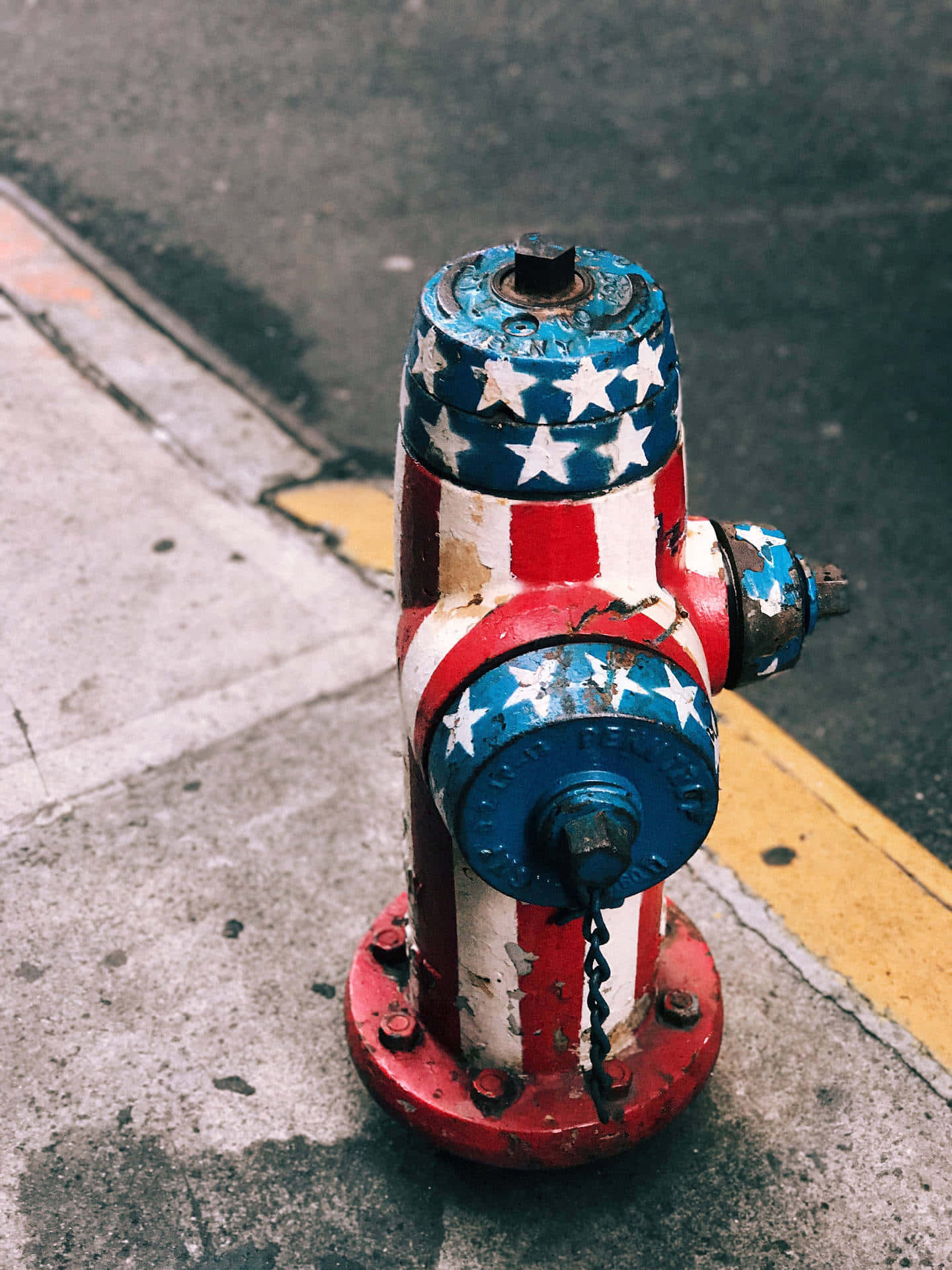 Hydrant De Pompier Peint Avec Le Drapeau Américain Fond d'écran