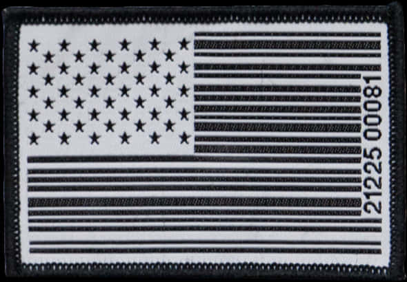 American Flag Patchwith Barcode Design PNG