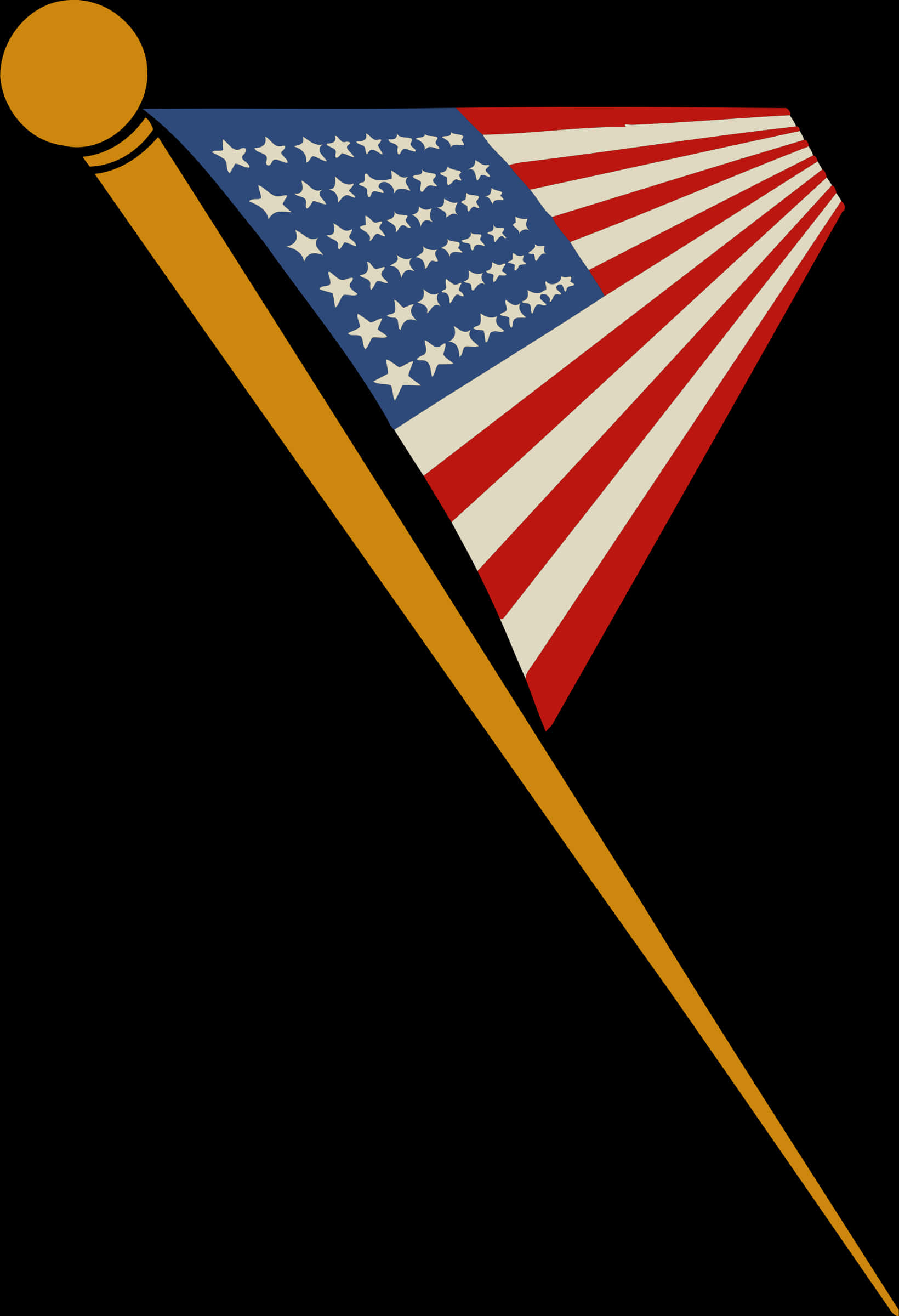 American Flag Pennant Illustration PNG