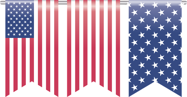 American Flag Ribbon Banner PNG