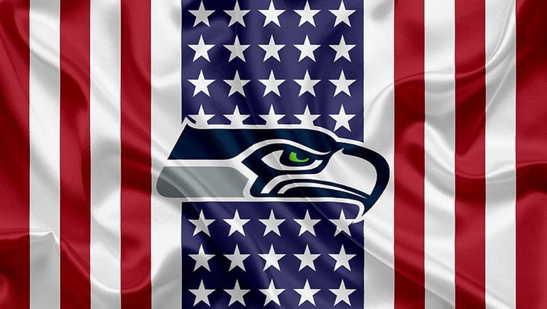 Amerikanskaflaggan Seahawks-logotypen. Wallpaper