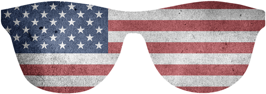 American Flag Sunglasses Design PNG
