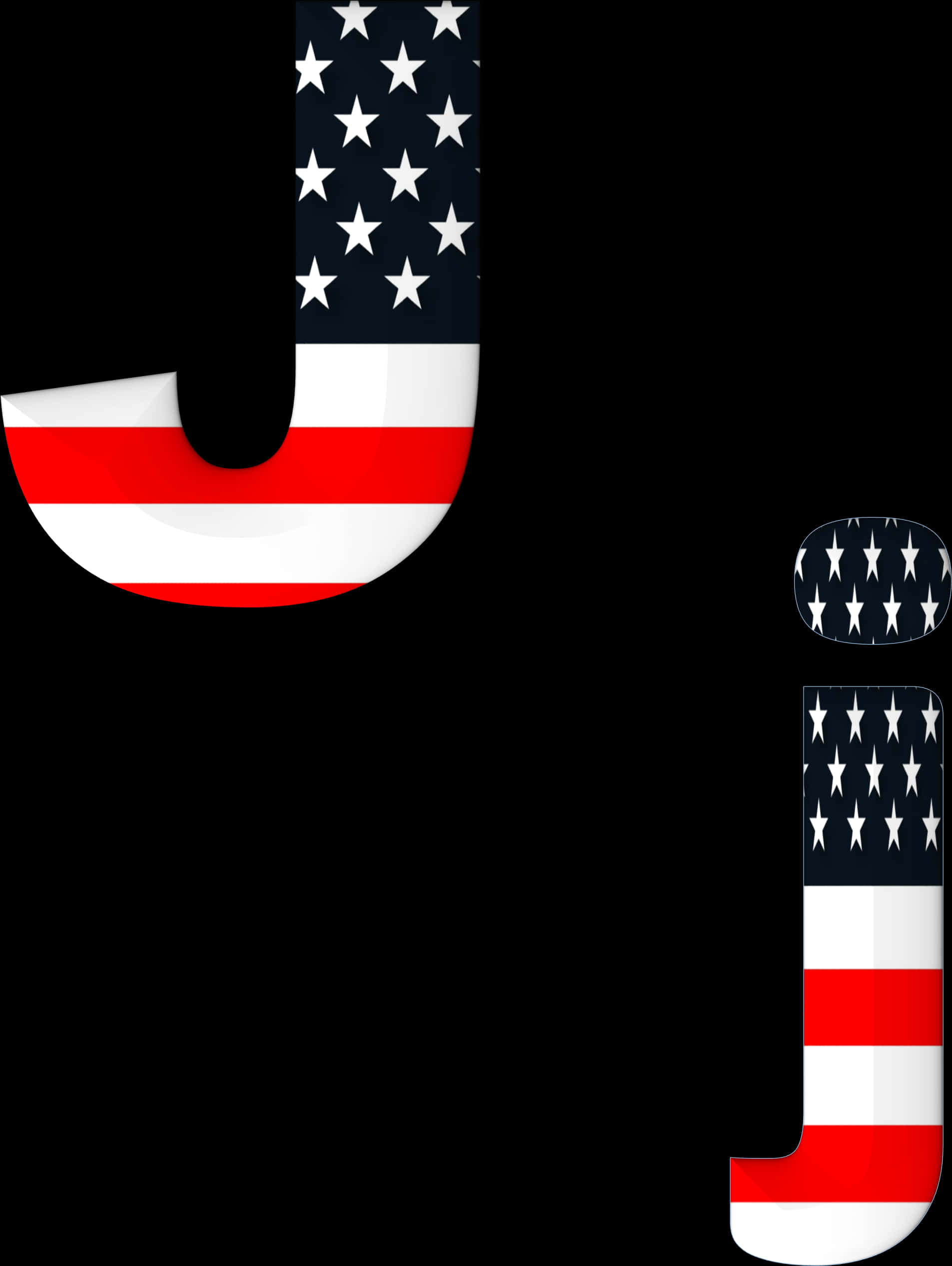 American Flag Themed Letters J I PNG