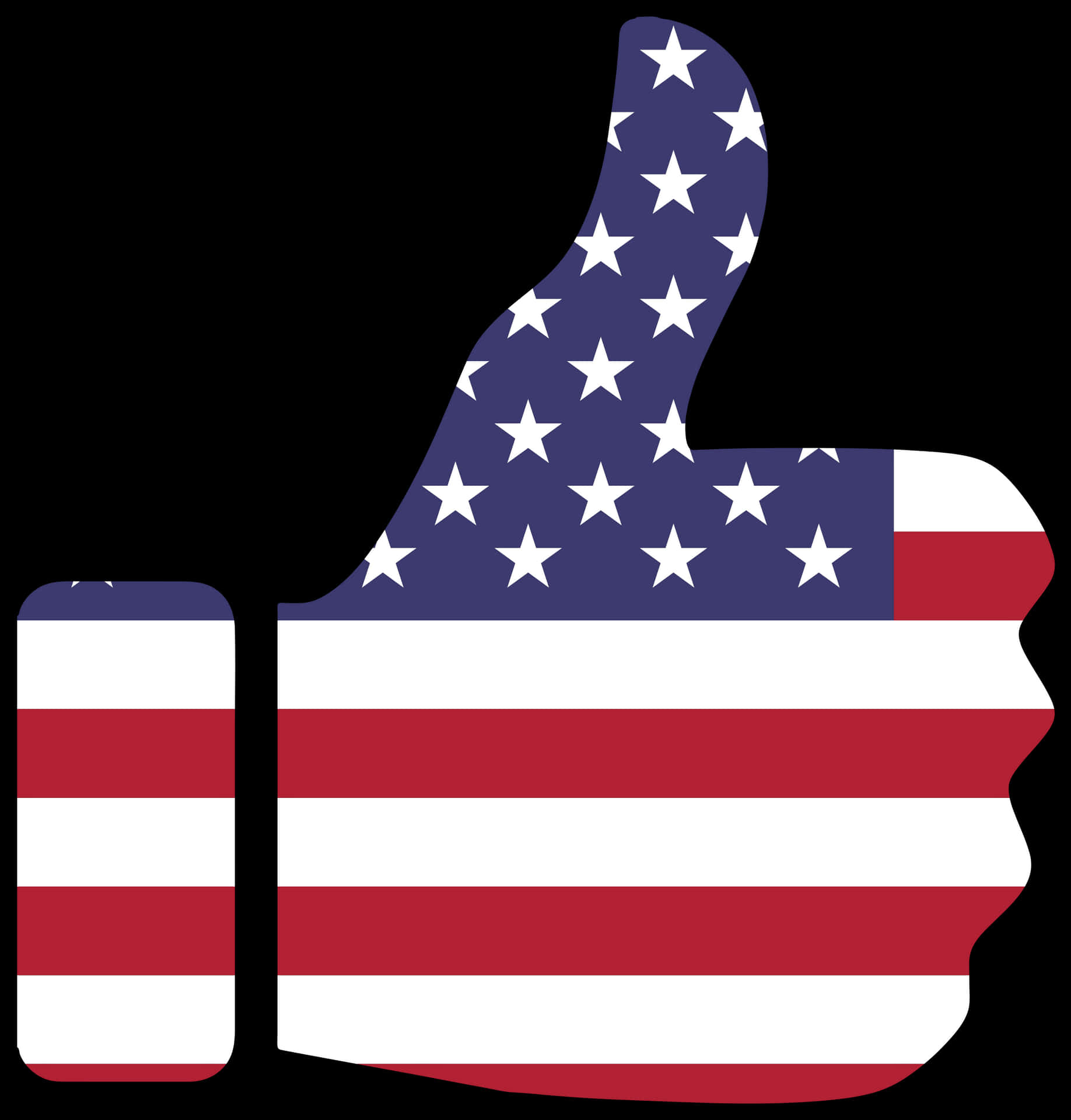 American Flag Thumbs Up PNG