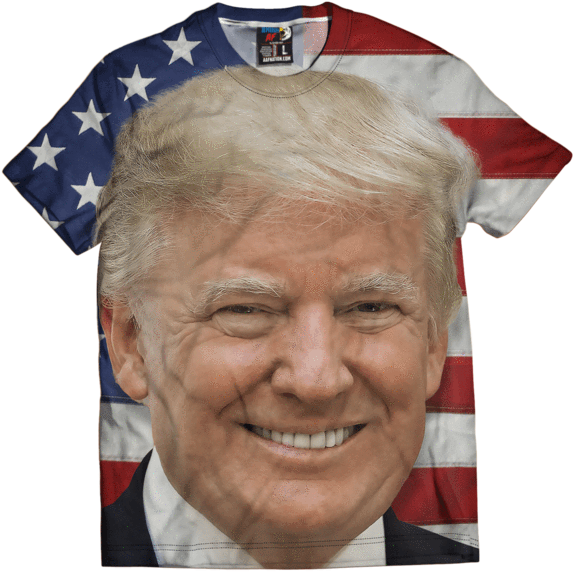 American Flag Trump T Shirt Design PNG