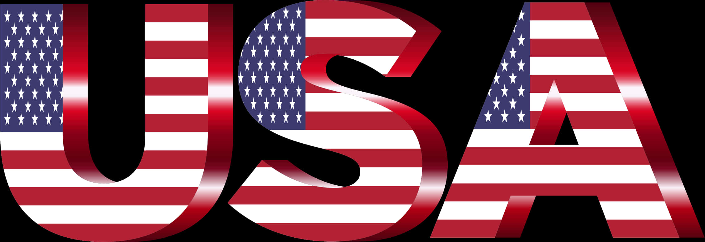 American Flag U S A Letters PNG