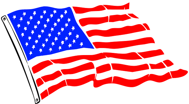 American Flag Waving Graphic PNG