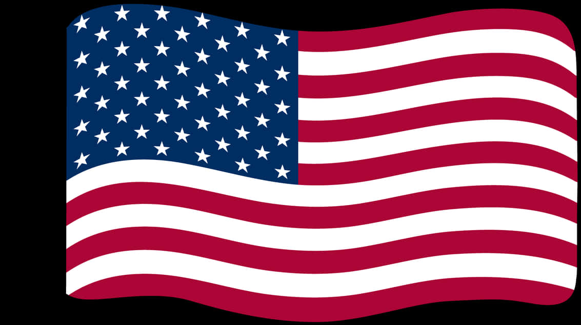 American Flag Waving Graphic PNG