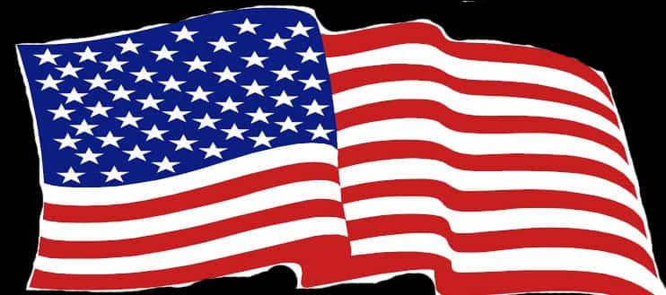 American Flag Waving Graphic PNG