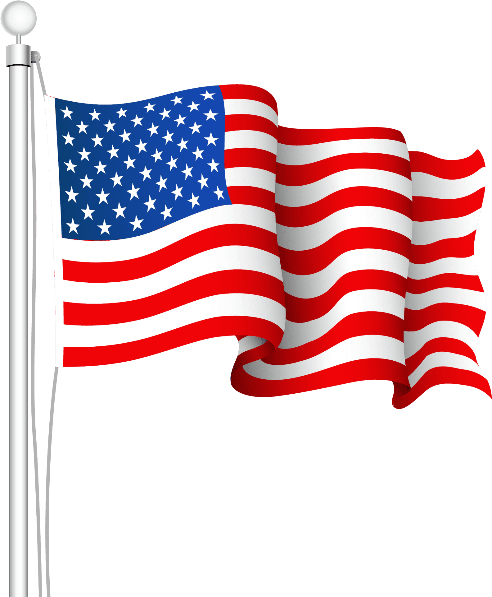 American Flag Waving Memorial Day PNG