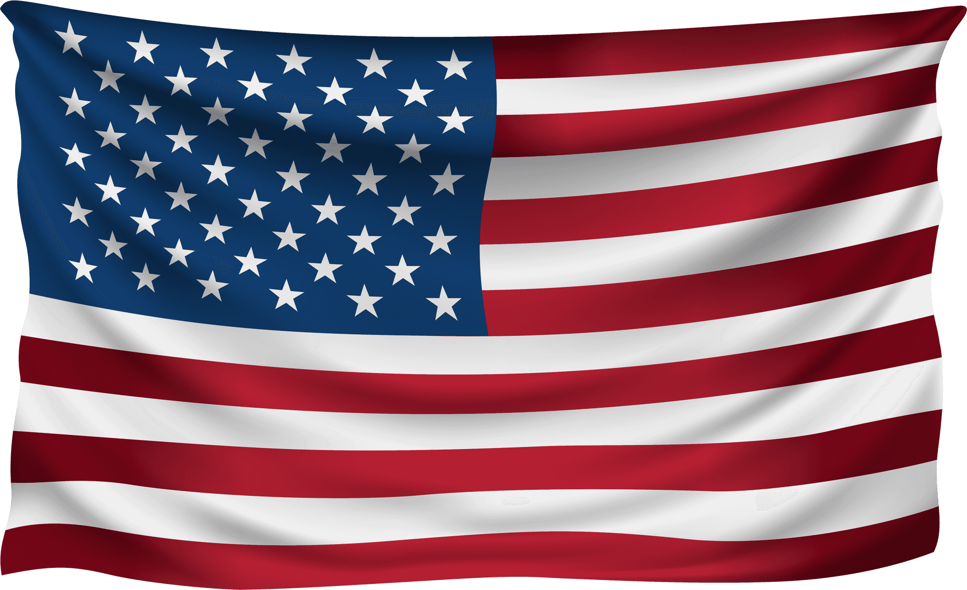 American Flag Waving Memorial Day PNG