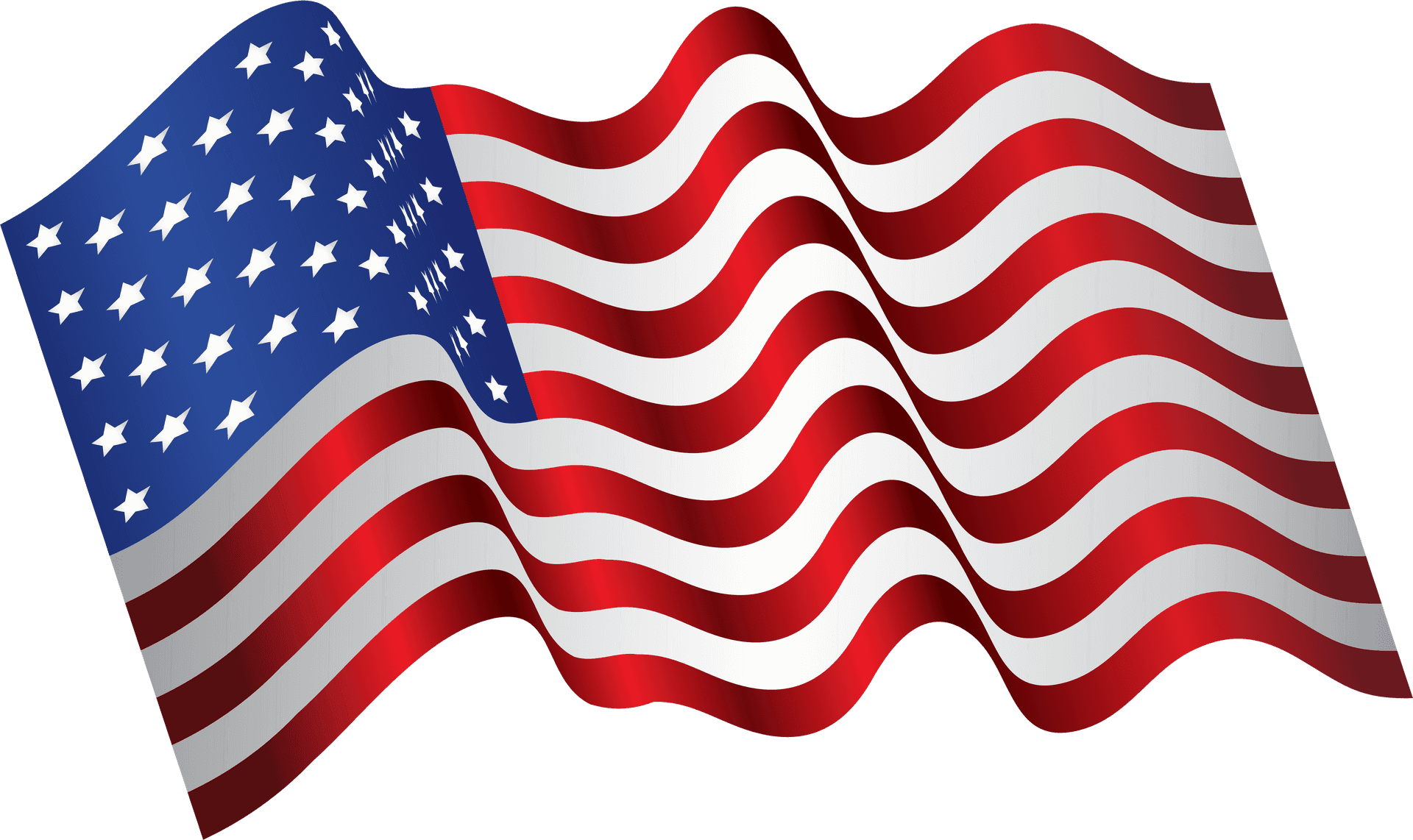 American Flag Waving Memorial Day PNG