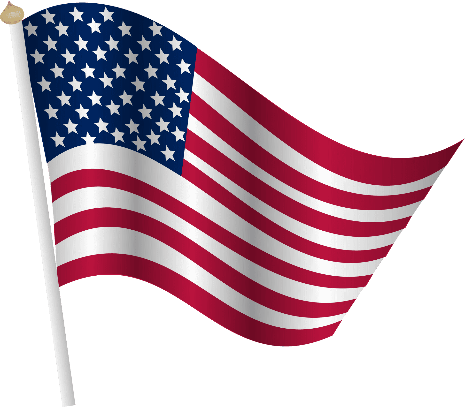 American Flag Waving Veterans Day PNG