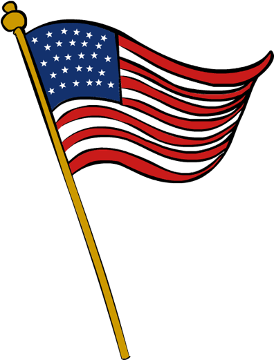 American Flag Waving Veterans Day PNG