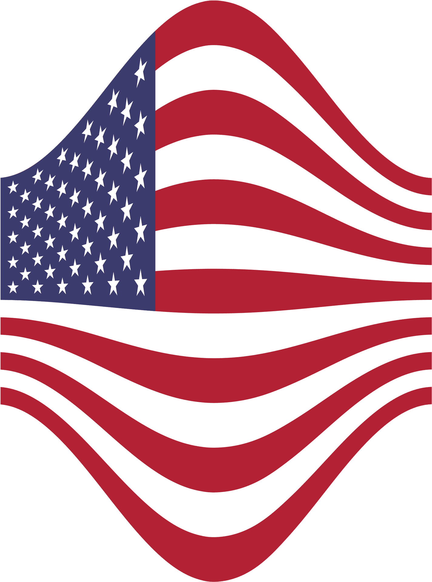 American Flag Wavy Graphic PNG