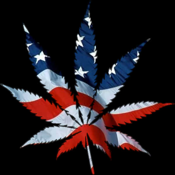 American Flag Weed Leaf PNG