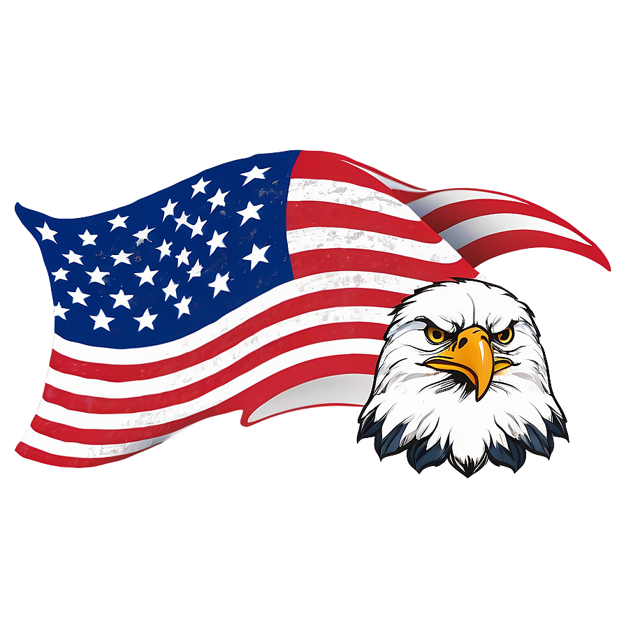 American Flag With Eagle Png Design 59 PNG