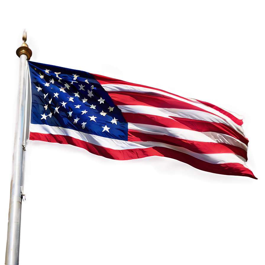 American Flag With Pole Png Clipart Gkj PNG