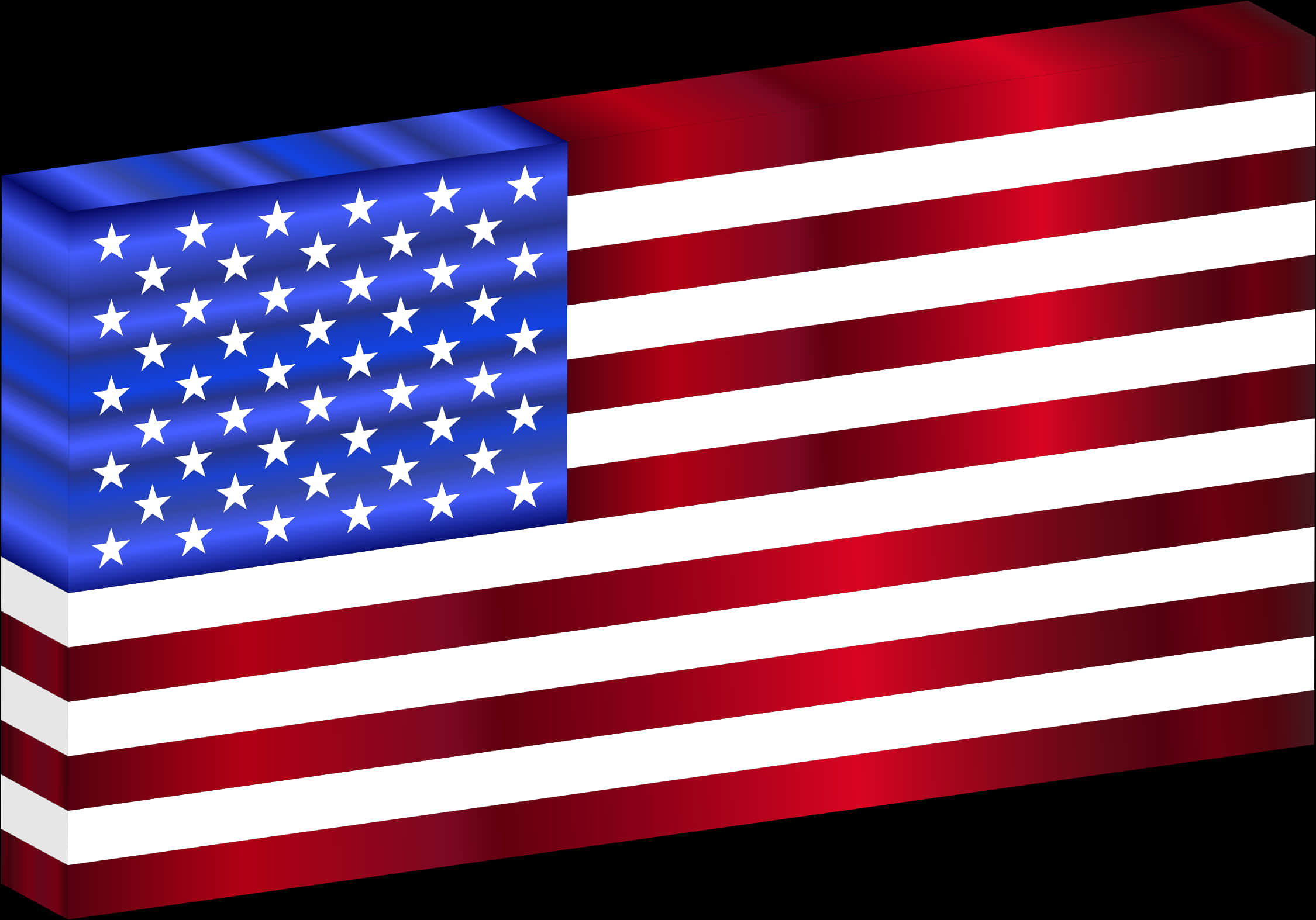 American Flag3 D Render PNG