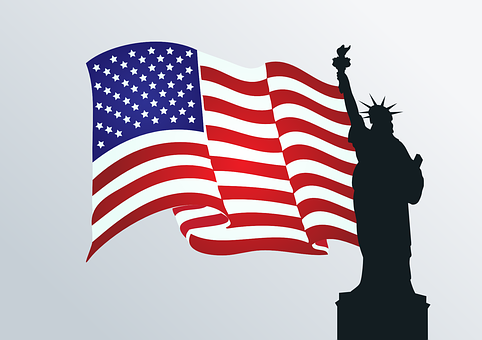 American Flagand Statueof Liberty Silhouette PNG