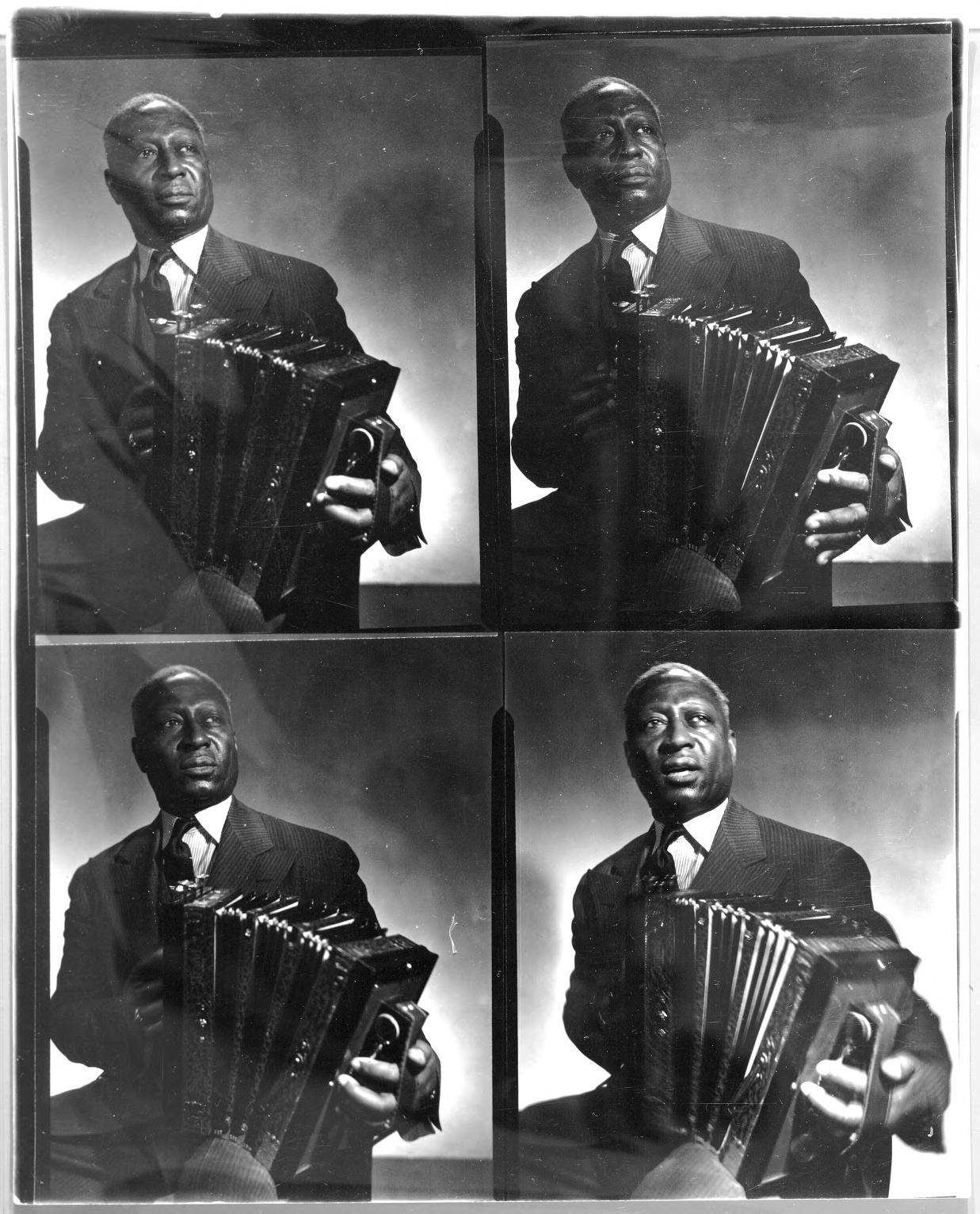 American Folk And Blues Singer Leadbelly With Accordion 1942 Illustration Picture