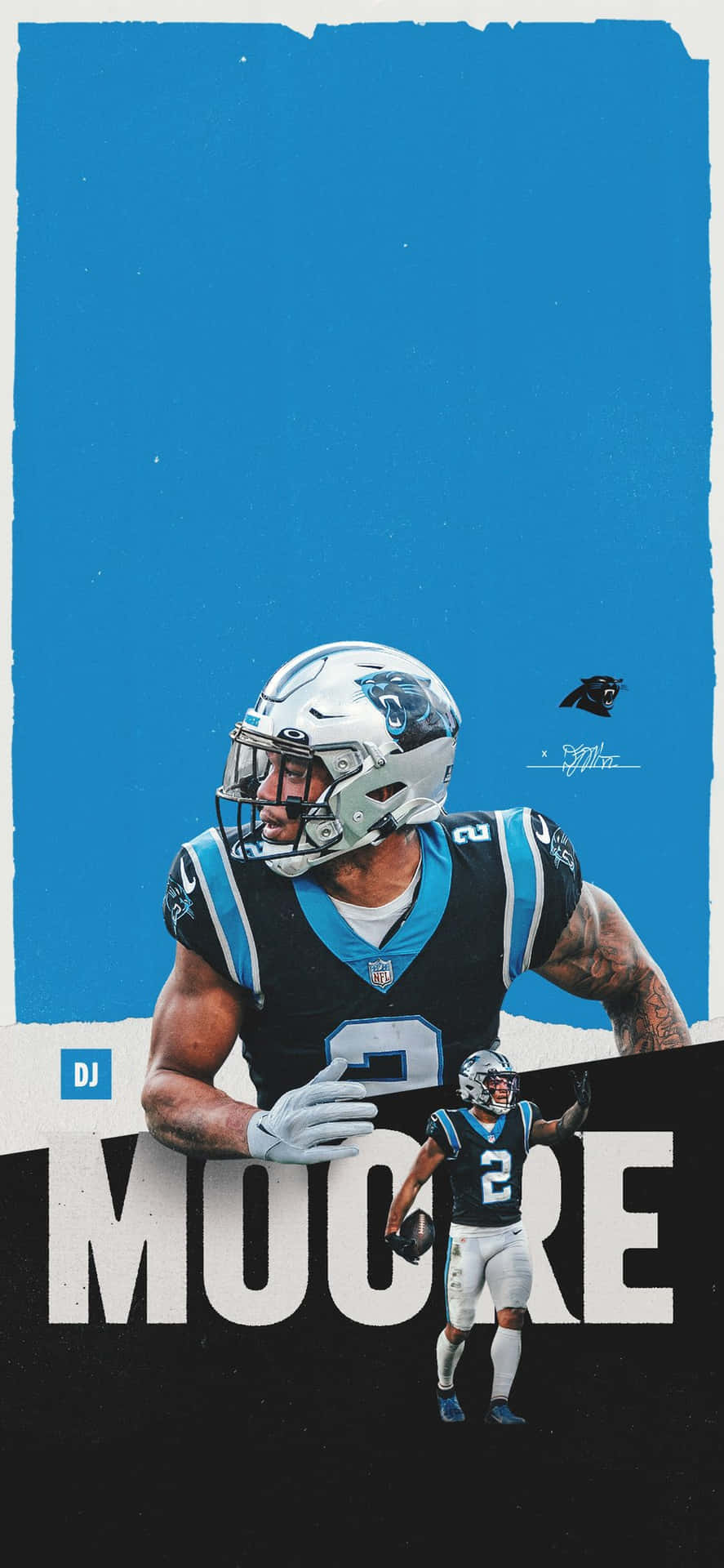 American Football Athlete DJ Moore Carolina Panthers Wallpaper