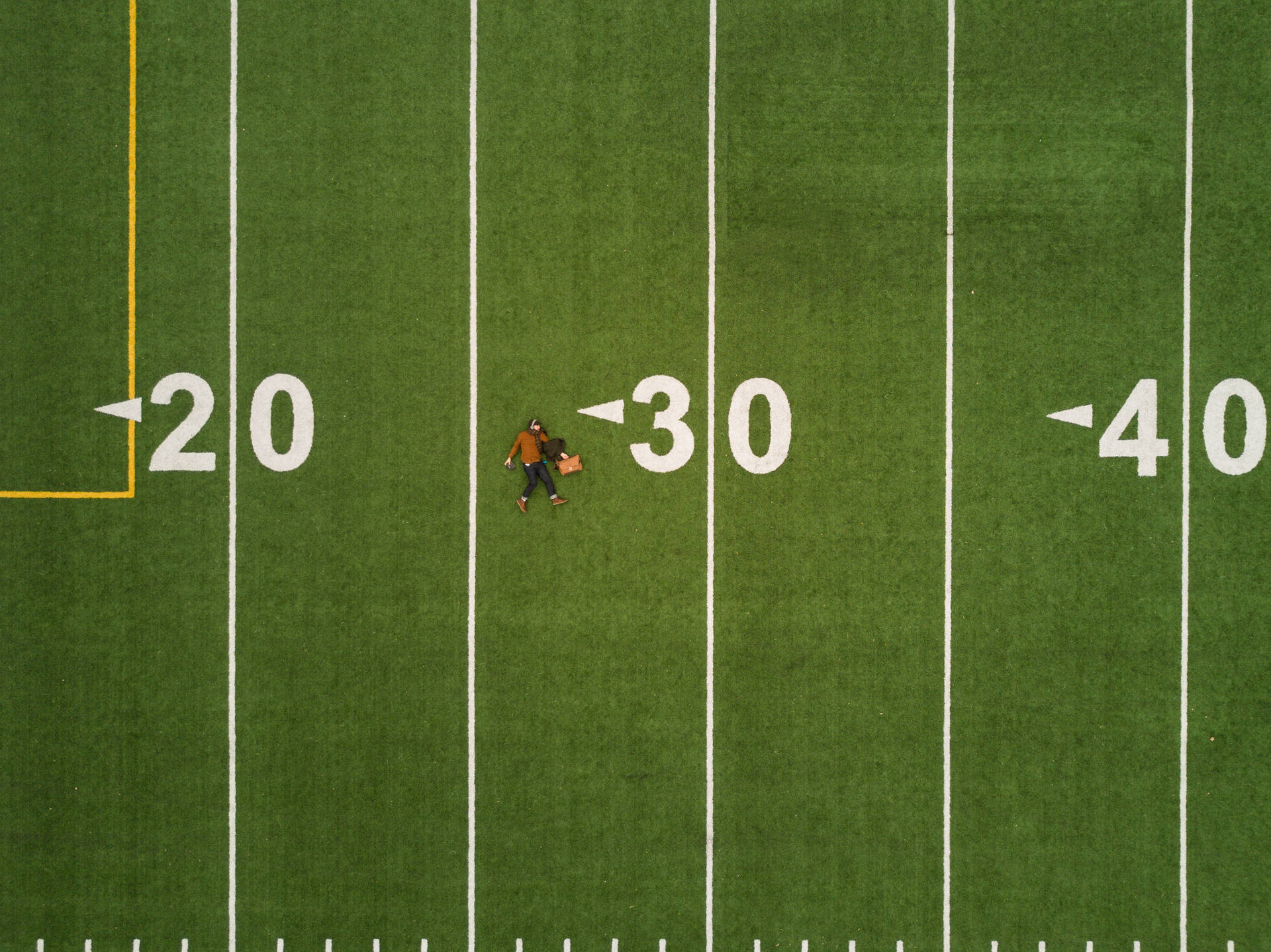 American Football Field With Line Wallpaper