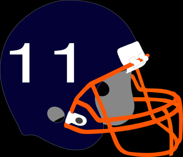 American Football Helmet Number11 PNG