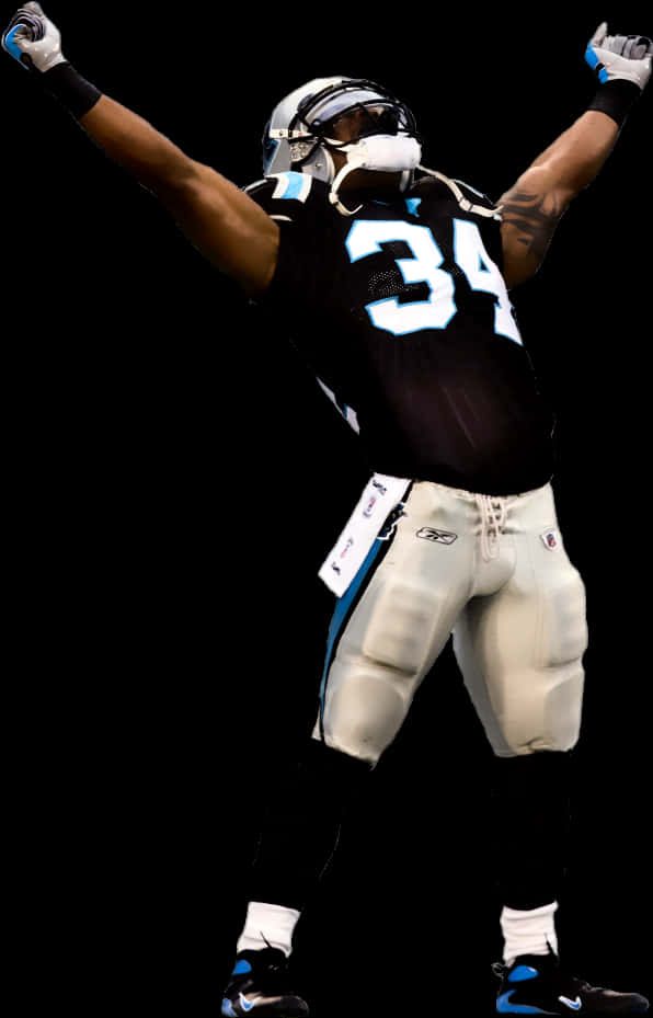 American Football Player Celebration Pose PNG