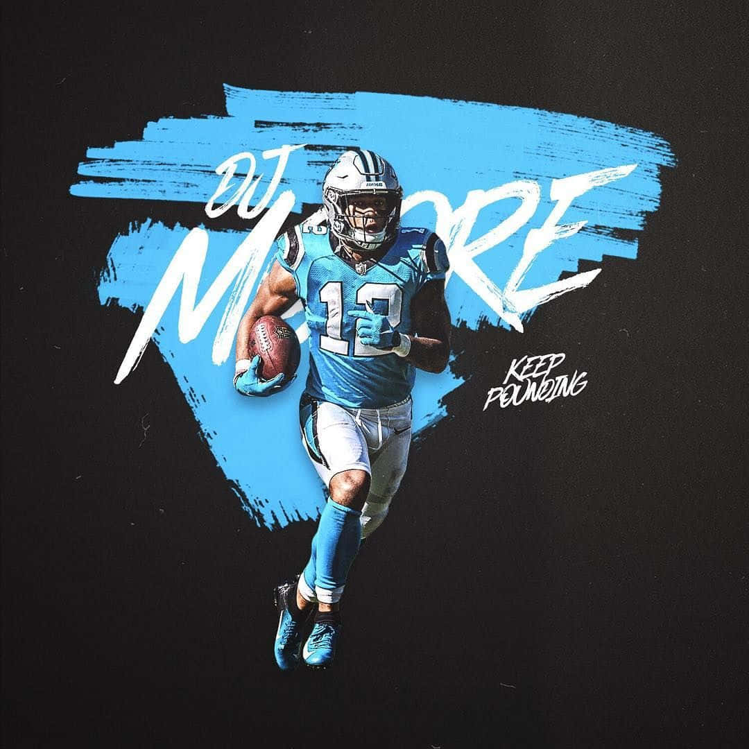 Amerikansk fodboldspiller DJ Moore grafisk kunst tapet Wallpaper