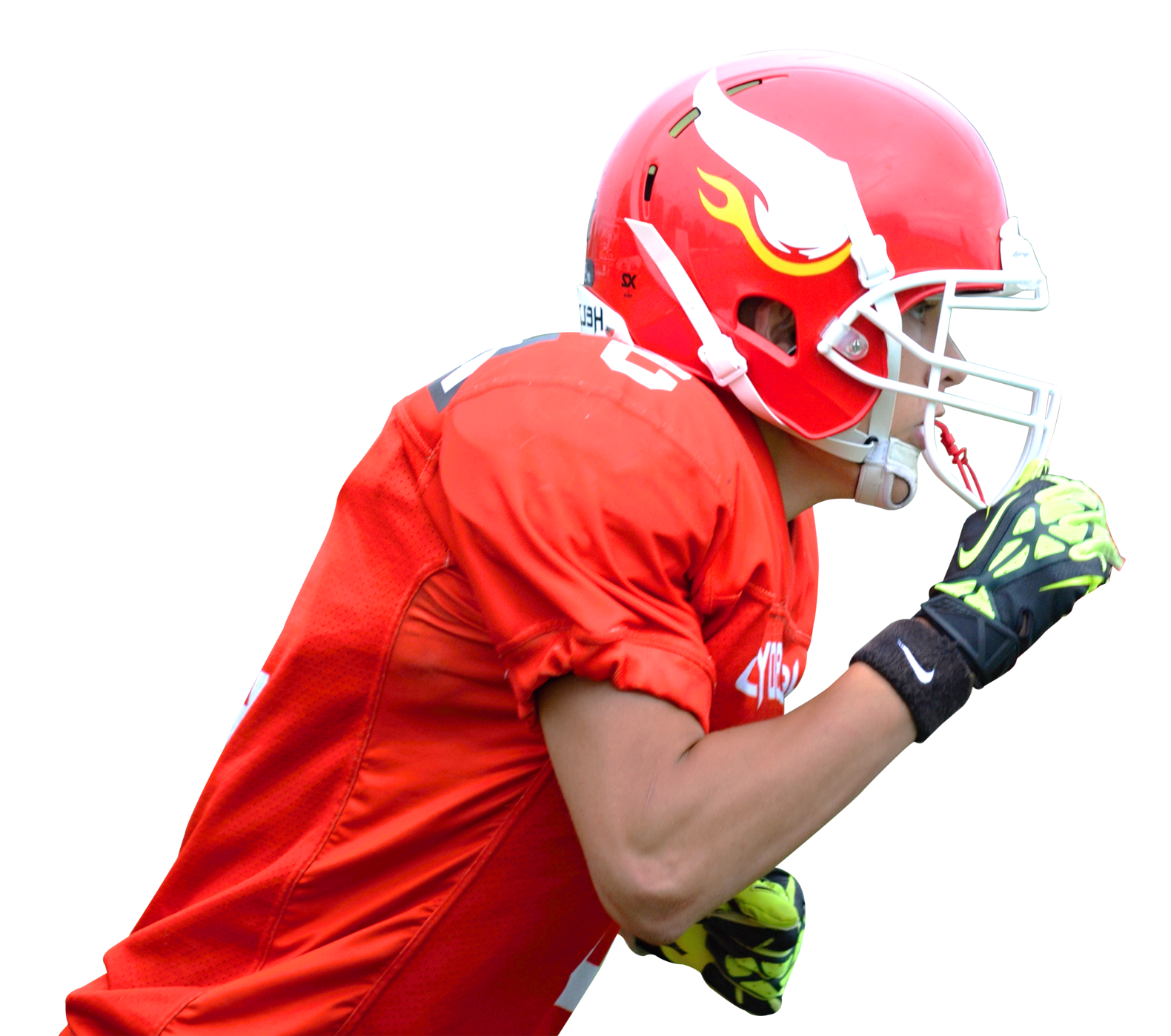 American Football Player Ready For Action PNG
