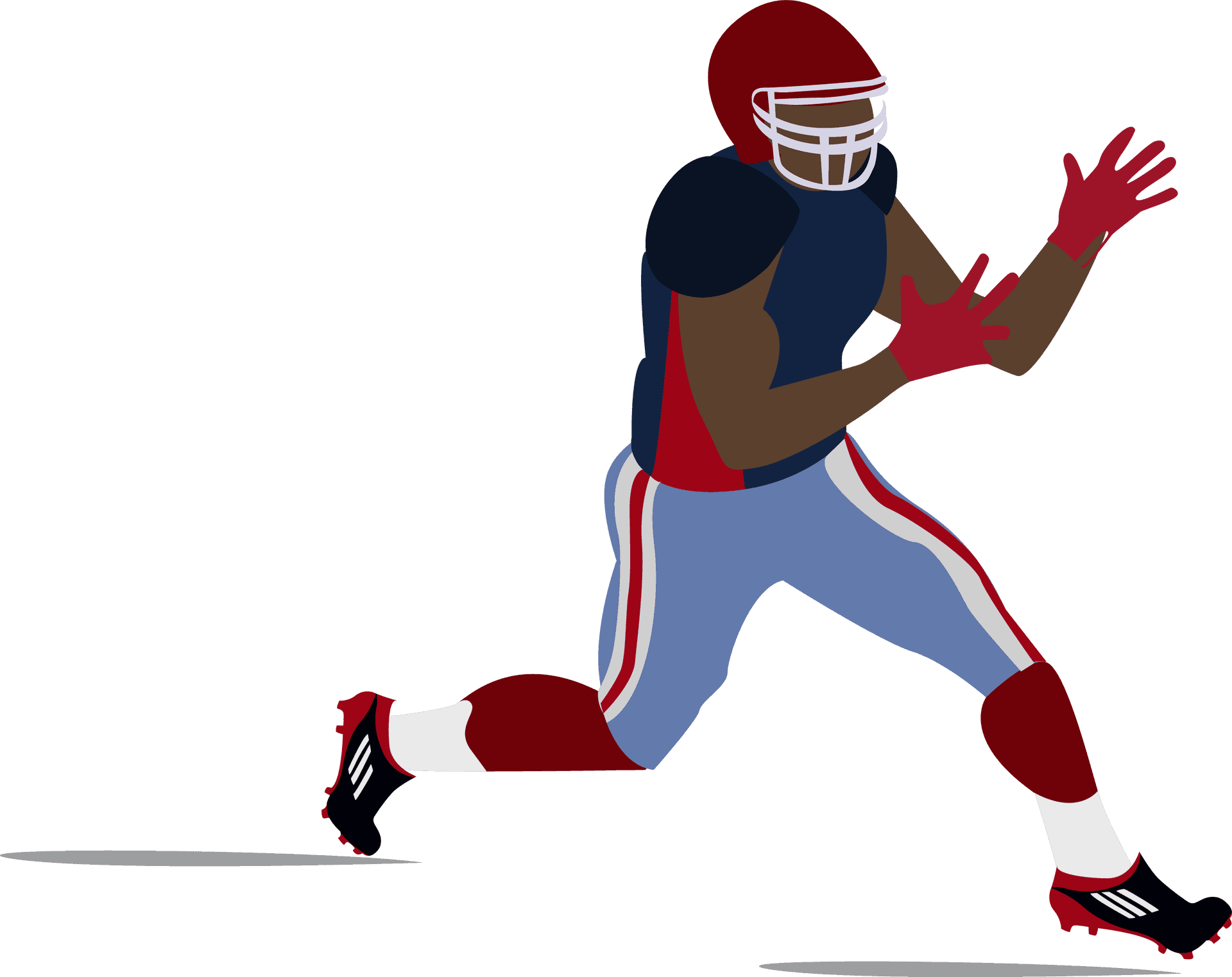 American Football Player Running Vector PNG