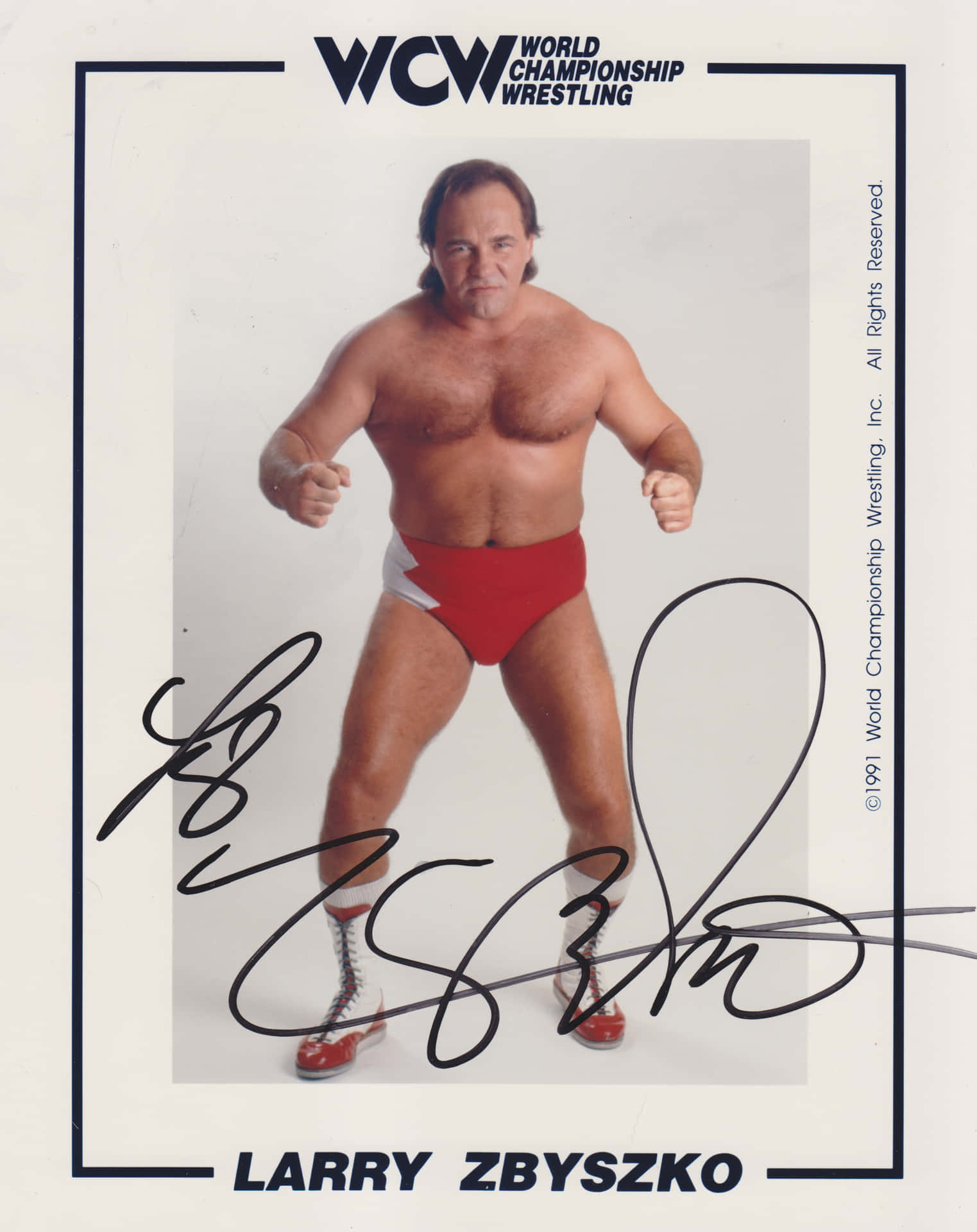Amerikanischerehemaliger Wrestler Larry Zbyszko In Rot Wallpaper