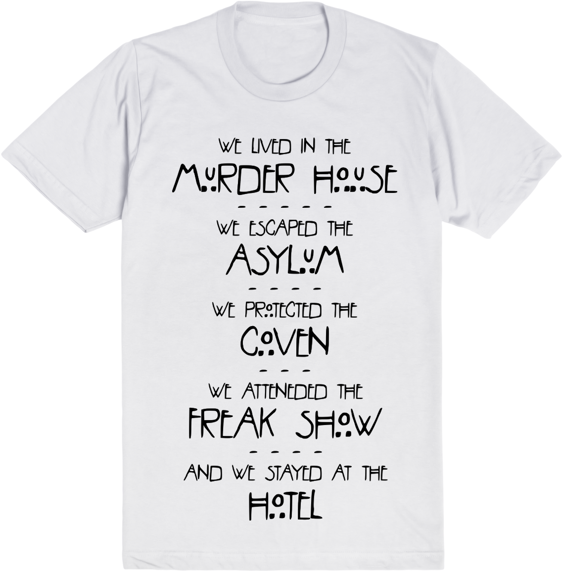 American Horror Story Themed T Shirt PNG