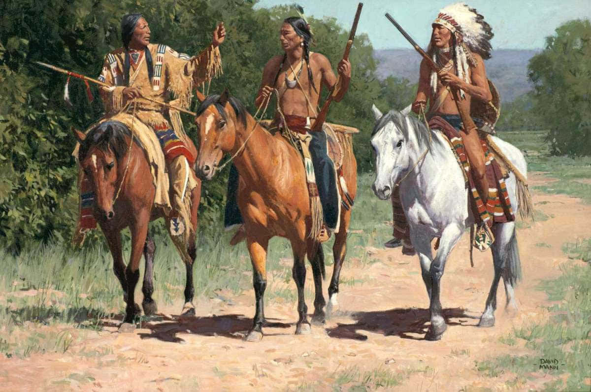 An American Indian Sitting Atop a Horse