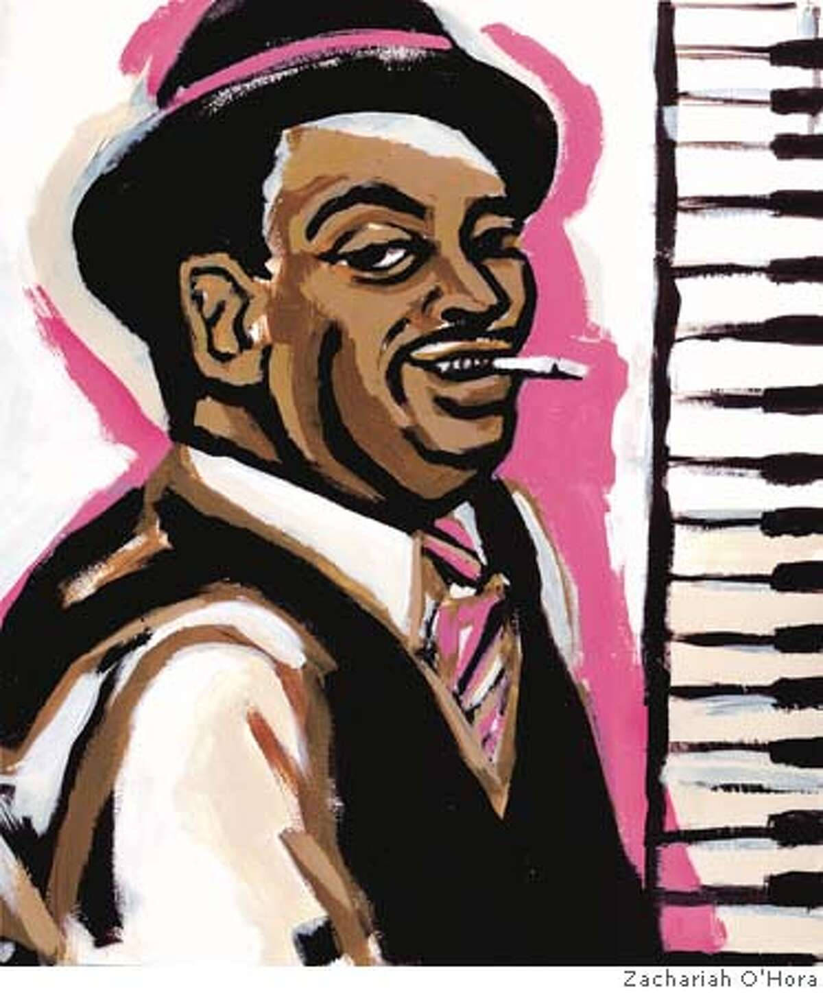 Amerikansk jazzmusiker Fats Waller digital malerisk tapet Wallpaper