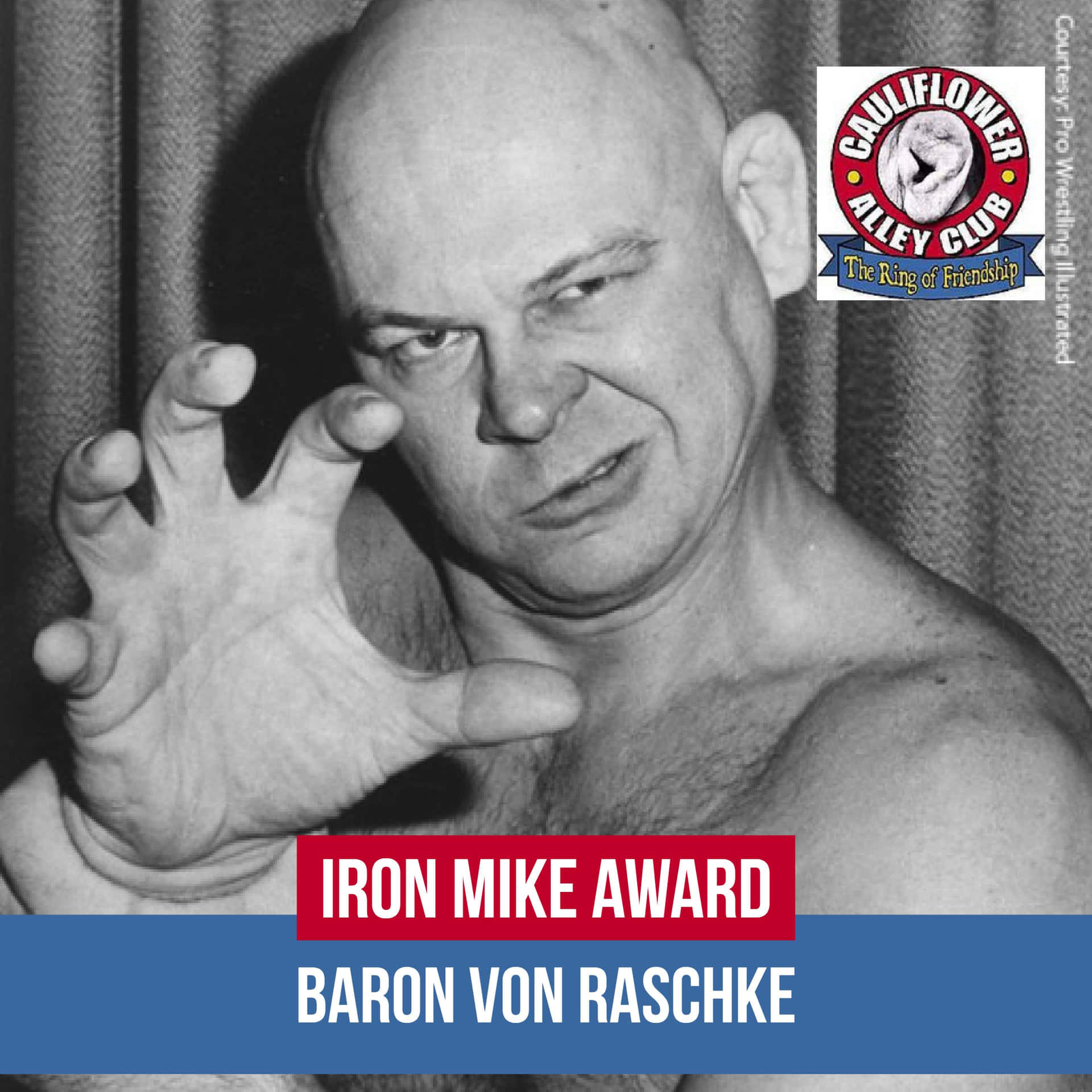 Amerikansk legendariske wrestler Baron Von Raschke Iron Mike Award Wallpaper: Wallpaper